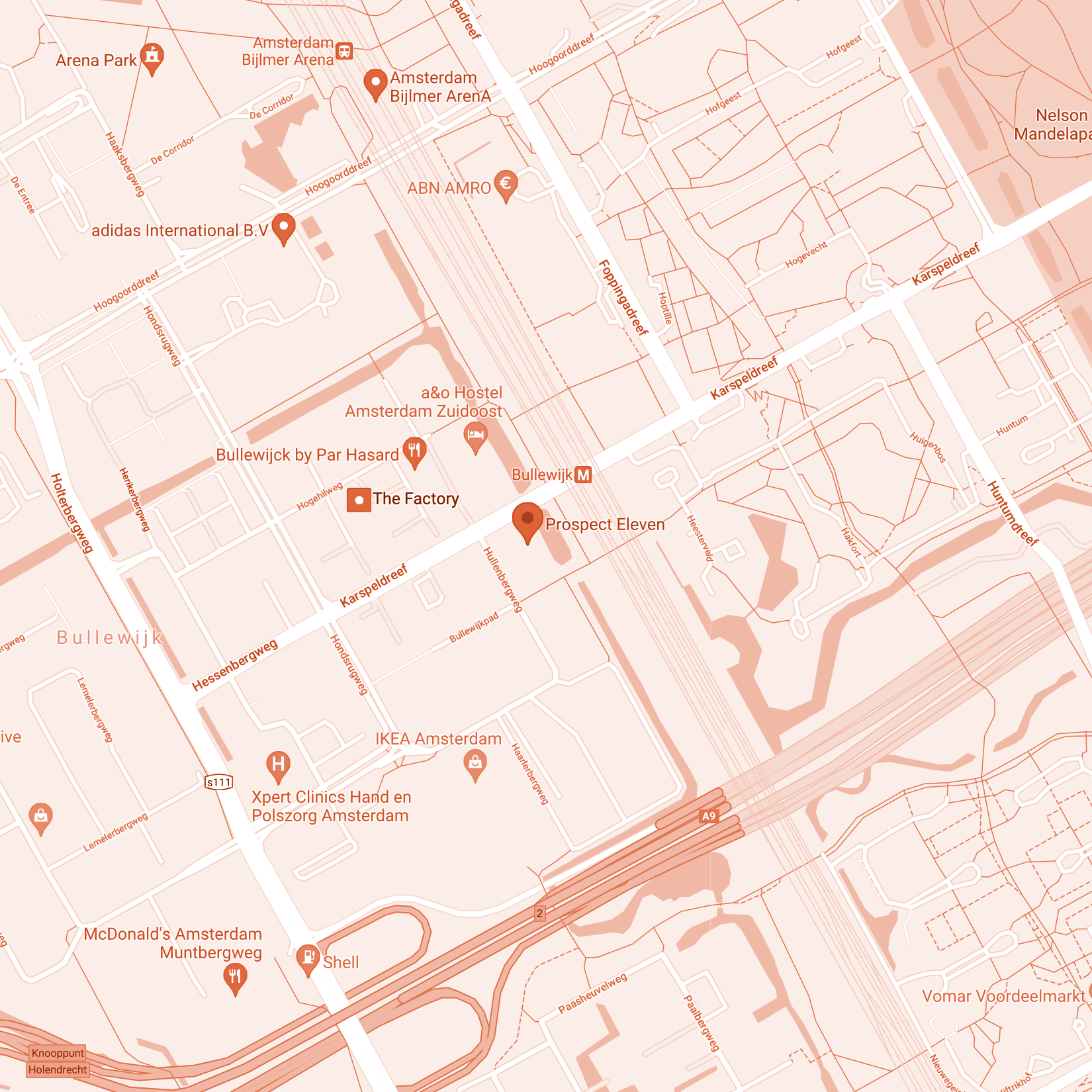 Bekijk de route via Google Maps: Prospect 11 - Karspeldreef 14 Amsterdam Zuid-Oost